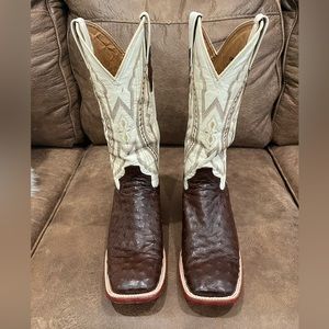 Ferrini Ostrich Cowboy Boots Sz 11D